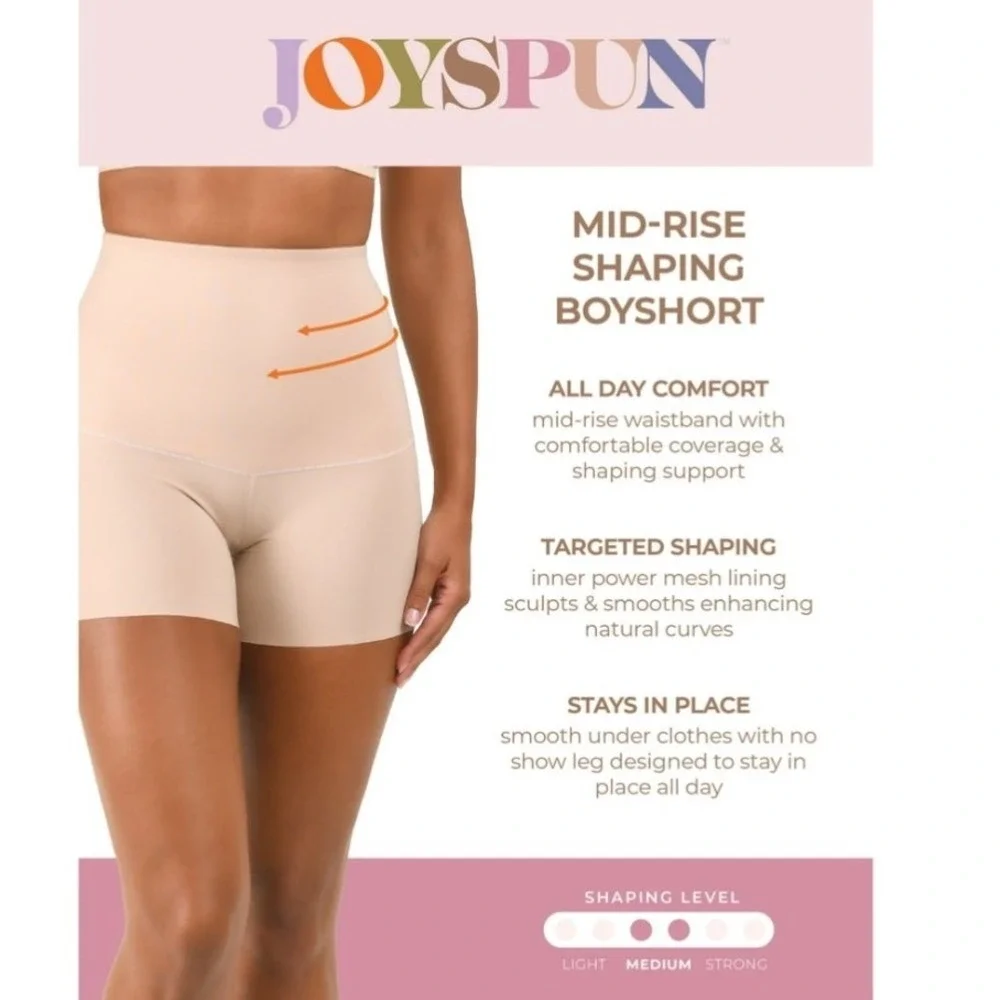 Joyspun Seamless Shapewear Boyshorts XXXL 22 Brown‎ Medium Tummy Control NWT